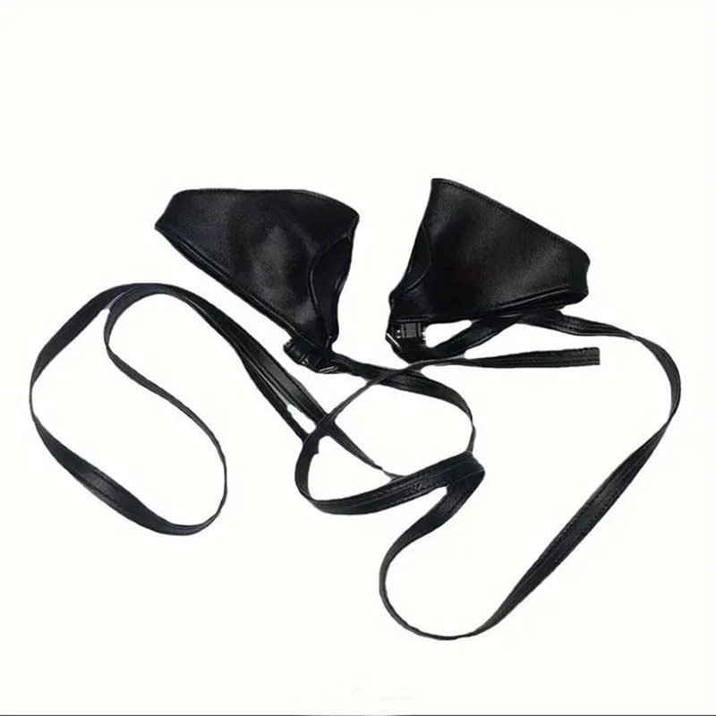 PU Leather Fingerless Gloves Gothic Punk Half-Finger Arm Sleeves