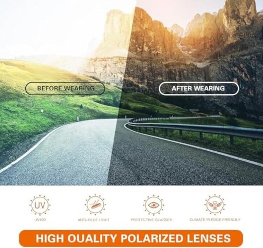 Sports Polarized Sunglasses for Men: Womens UV400 Protection Sun C12-yellow