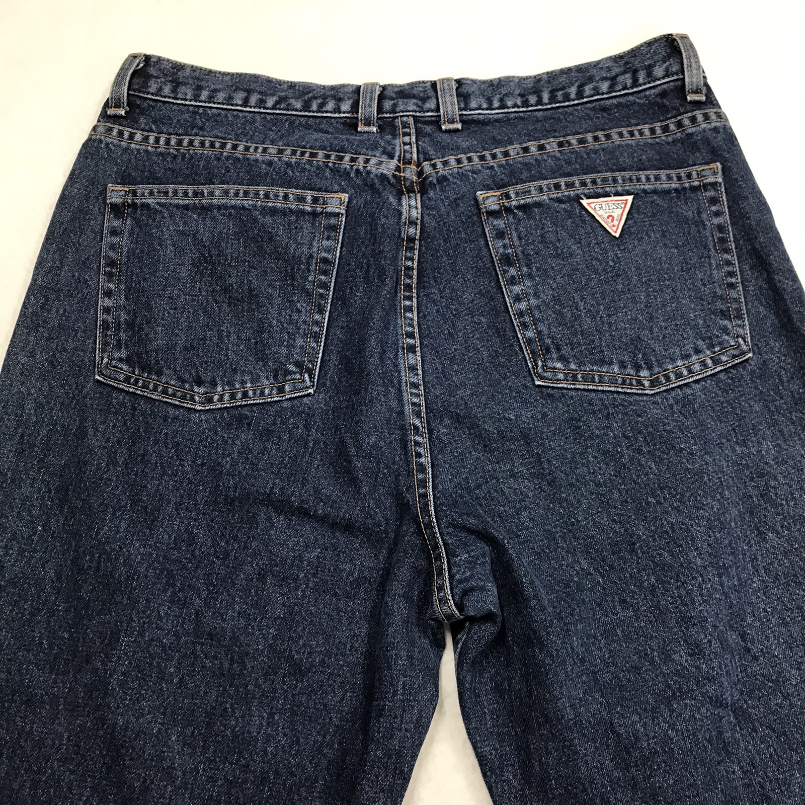 Vintage GUESS 1050 Jean Men 34×28 Tapered Relaxed Fit Dark Wash USA Made Denim