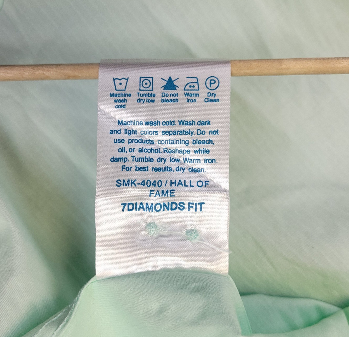 7D 7 Diamonds Hall Of Fame Mens 2XL Western Shirt Mint Green Dual Pocket Stretch