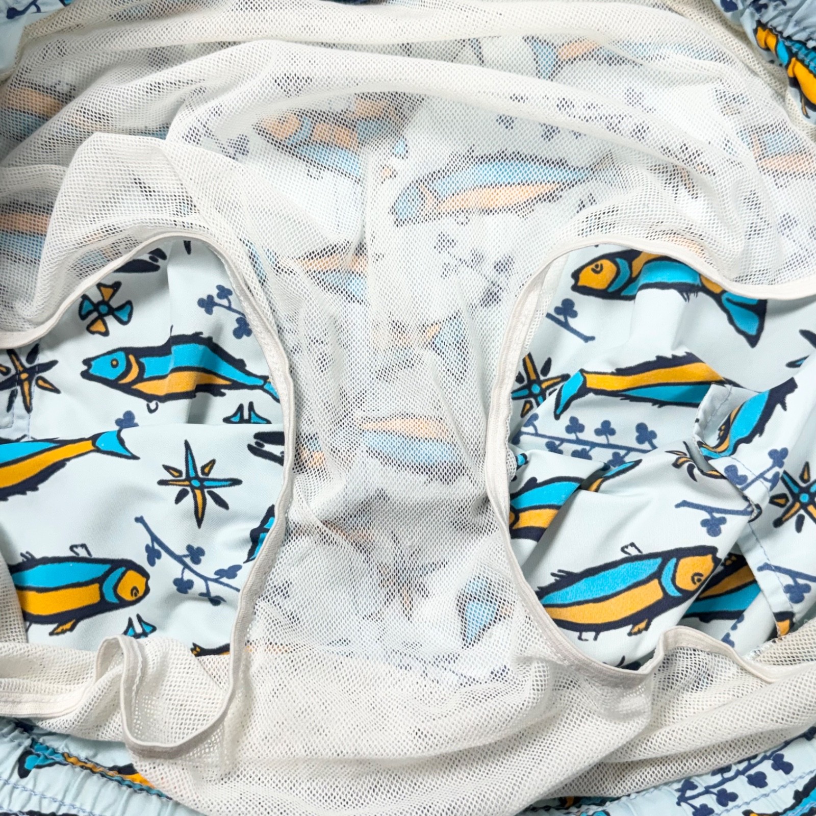 Vilebrequin Men’s Luxury Moorea Fish Print Blue Swim Shorts Trunks Size XXL