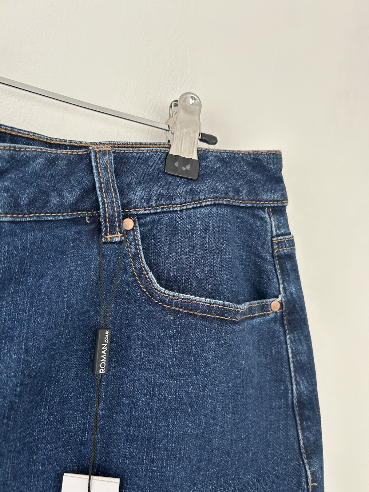 Roman Denim Skirt Women’s Blue Cotton Stretch Classic Size 16 BNWT