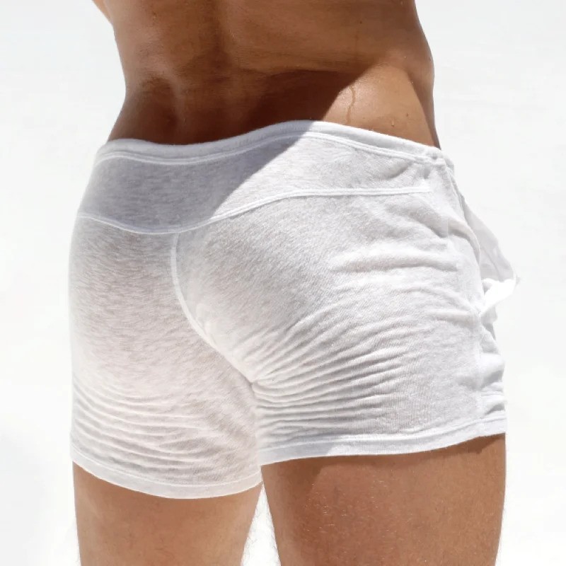 Summer Mens Shorts Sexy Semi-transparent Quick Dry Shorts Breathable Casual New