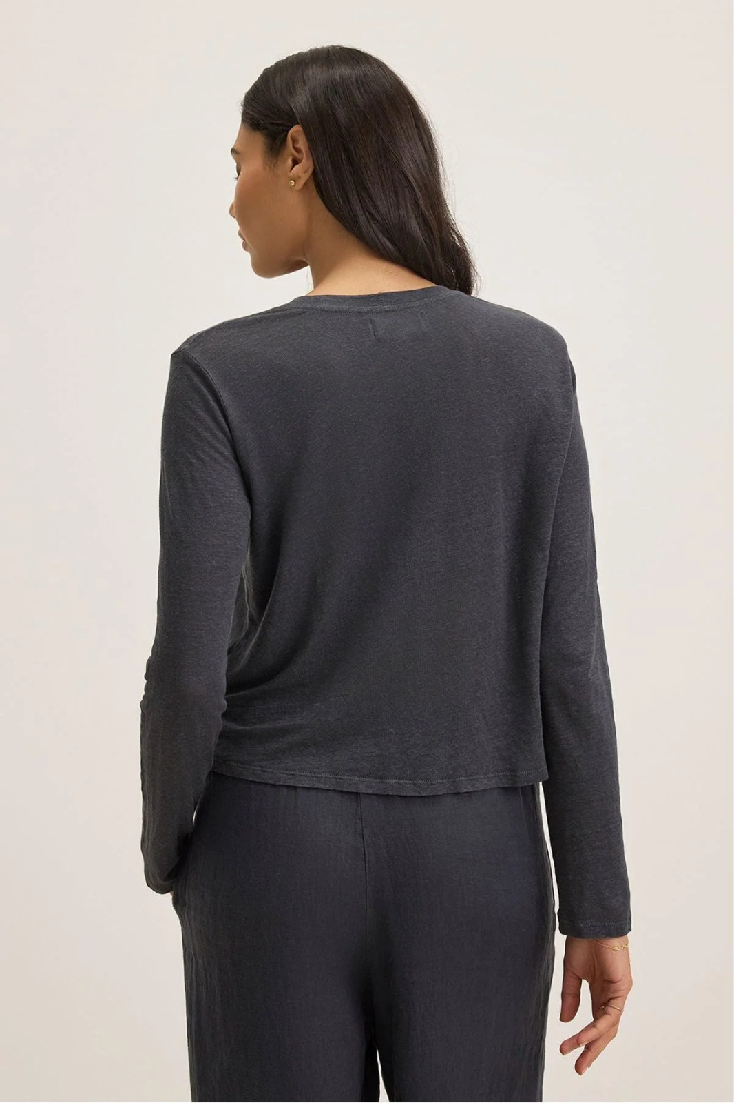 VELVET By Graham & Spencer Kara Linen Knit Crew Neck Tee Top White S $145 H3