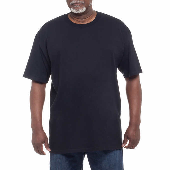 Kirkland Men’s 6-pack Black 100% Cotton Crew Neck T-shirt FREE SHIPPING!
