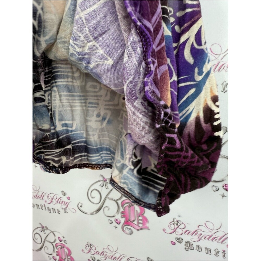 Suzy Shier tank top crochet swirl Purple Floral Lace-Trim Tank Top