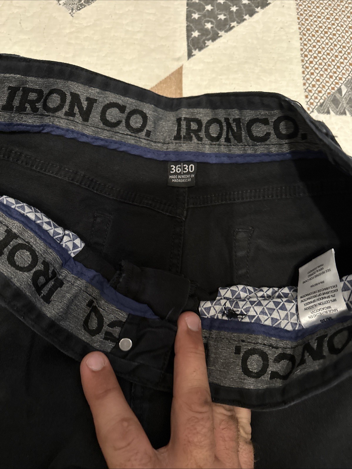 Iron Co. Men’s Classic Stretch Comfort Patriot Pants, 36/30 Black