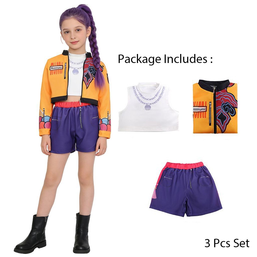 K-Pop Demon Hunters Rumi Mira Zoey Adult Kids Cosplay Costume Set Dress Outfits