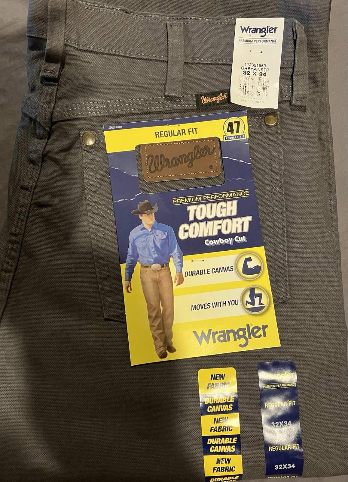 32×34 Wrangler Tough Comfort Regular Fit