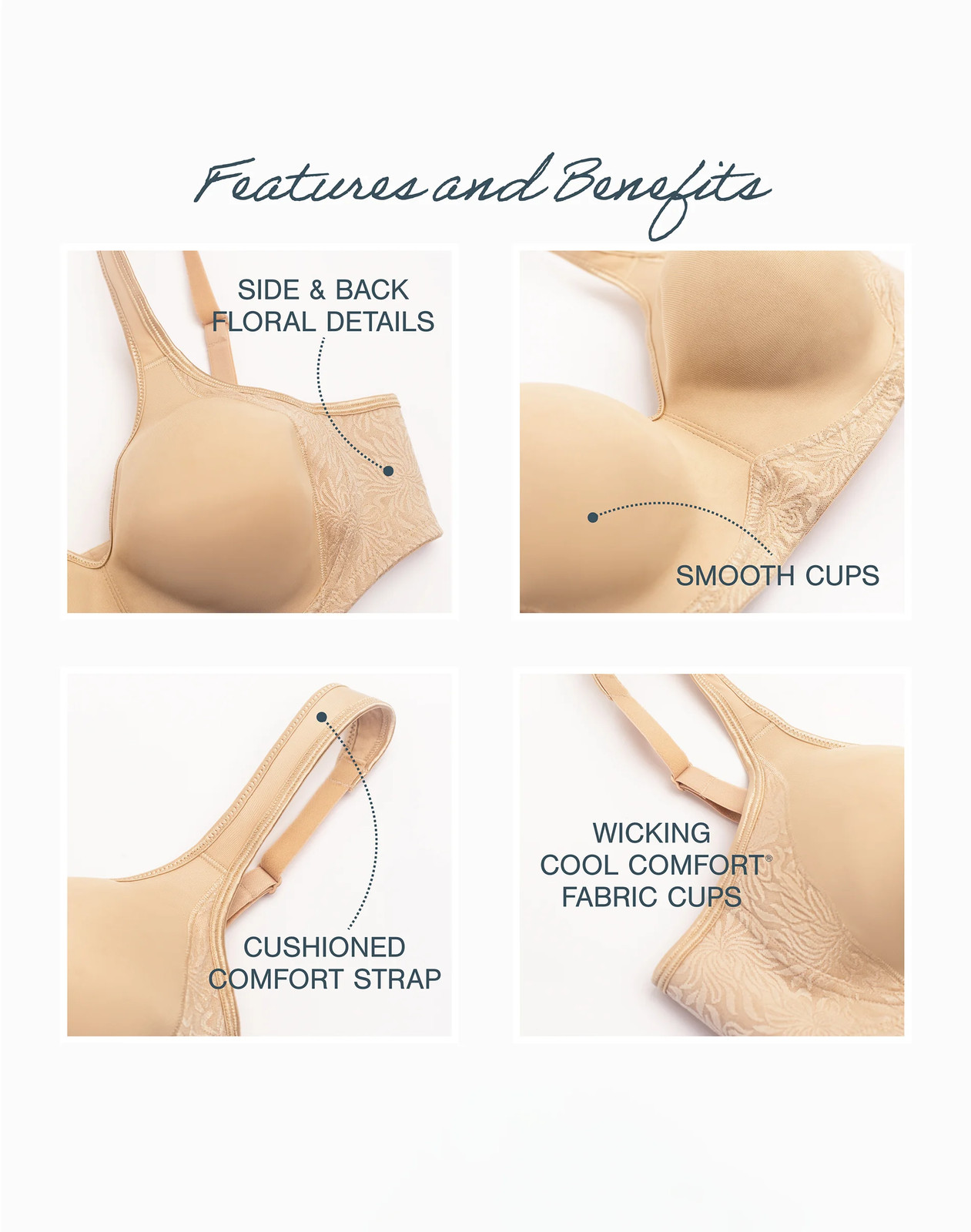 Playtex 18 Hour Seamless Wirefree Bra Back Side Smoothing TruSUPPORT Cool Dri