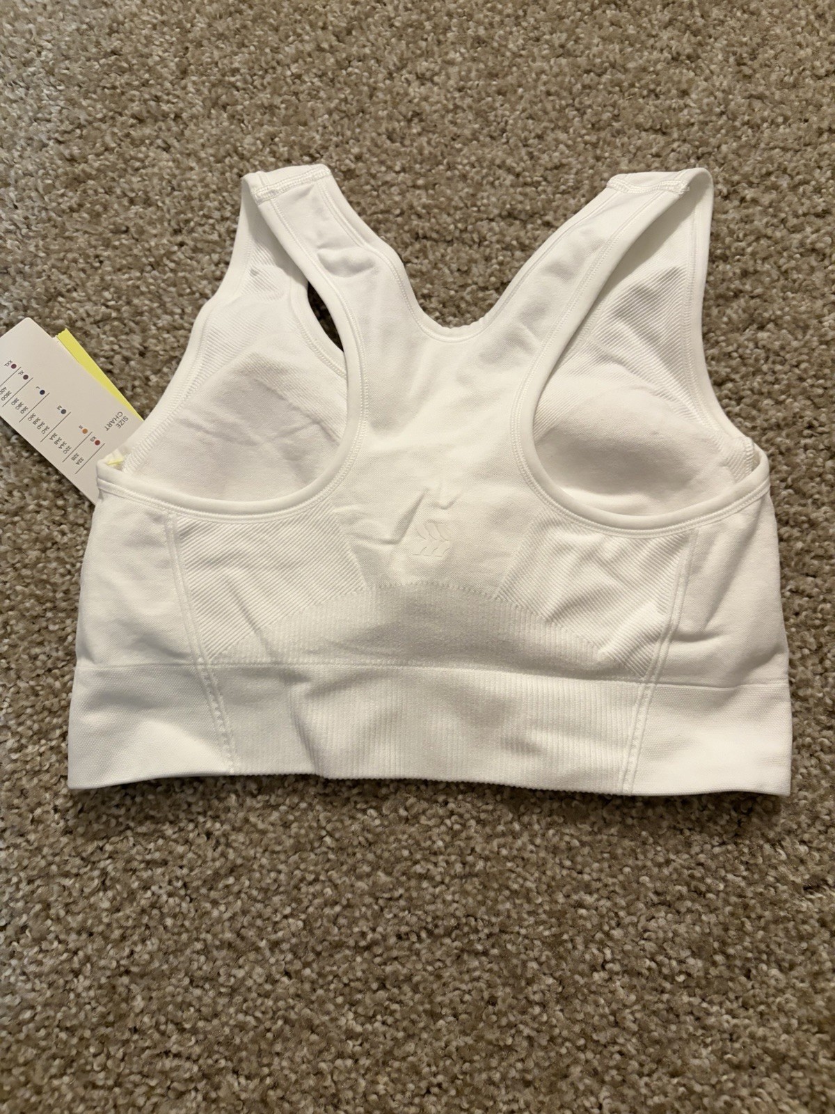 All in Motion White Racerback Sports Bra M Removable Pads Wireless Medium