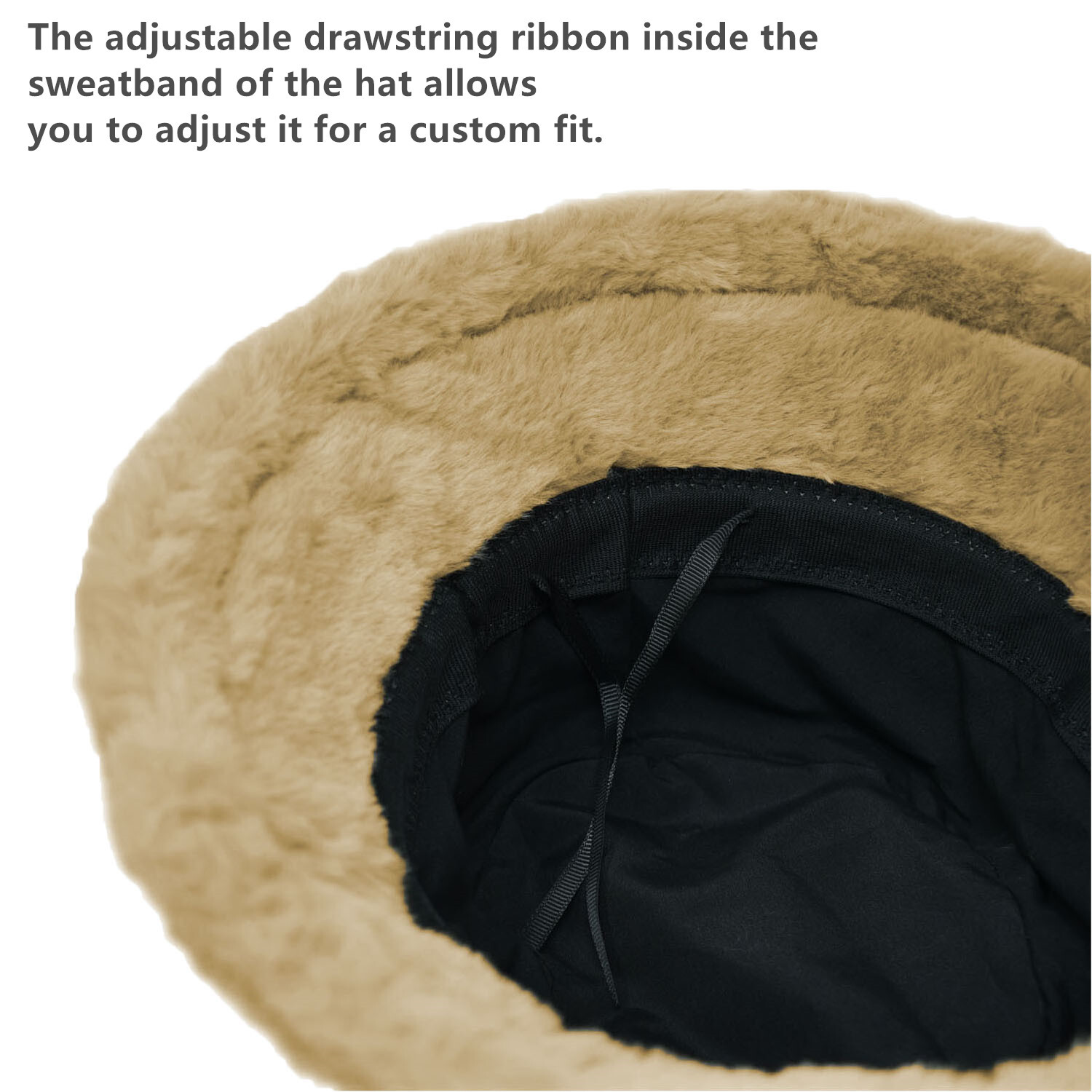 Women’s Winter Plush Fluffy Bucket Hat Warm Faux Fur Lining Cozy Wide Brim Cap