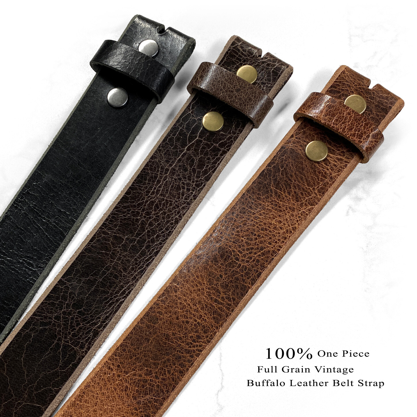 VINTAGE DISTRESS GENUINE BUFFALO CASUAL LEATHER BELT STRAP 1-1/2″ WIDE