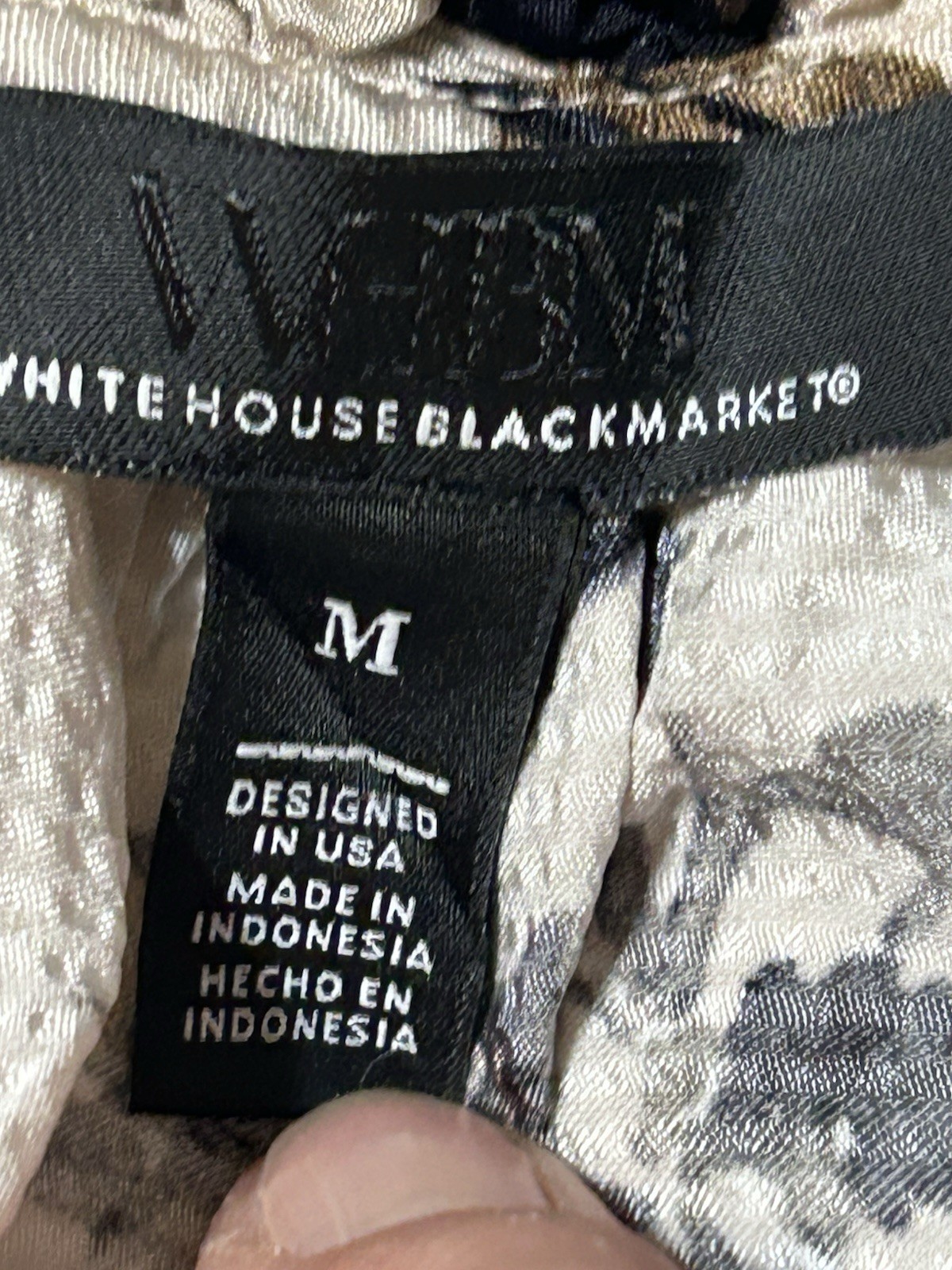 White House Black Market Womens Size M Top Smocked Waist Draping Sheer Sleeve