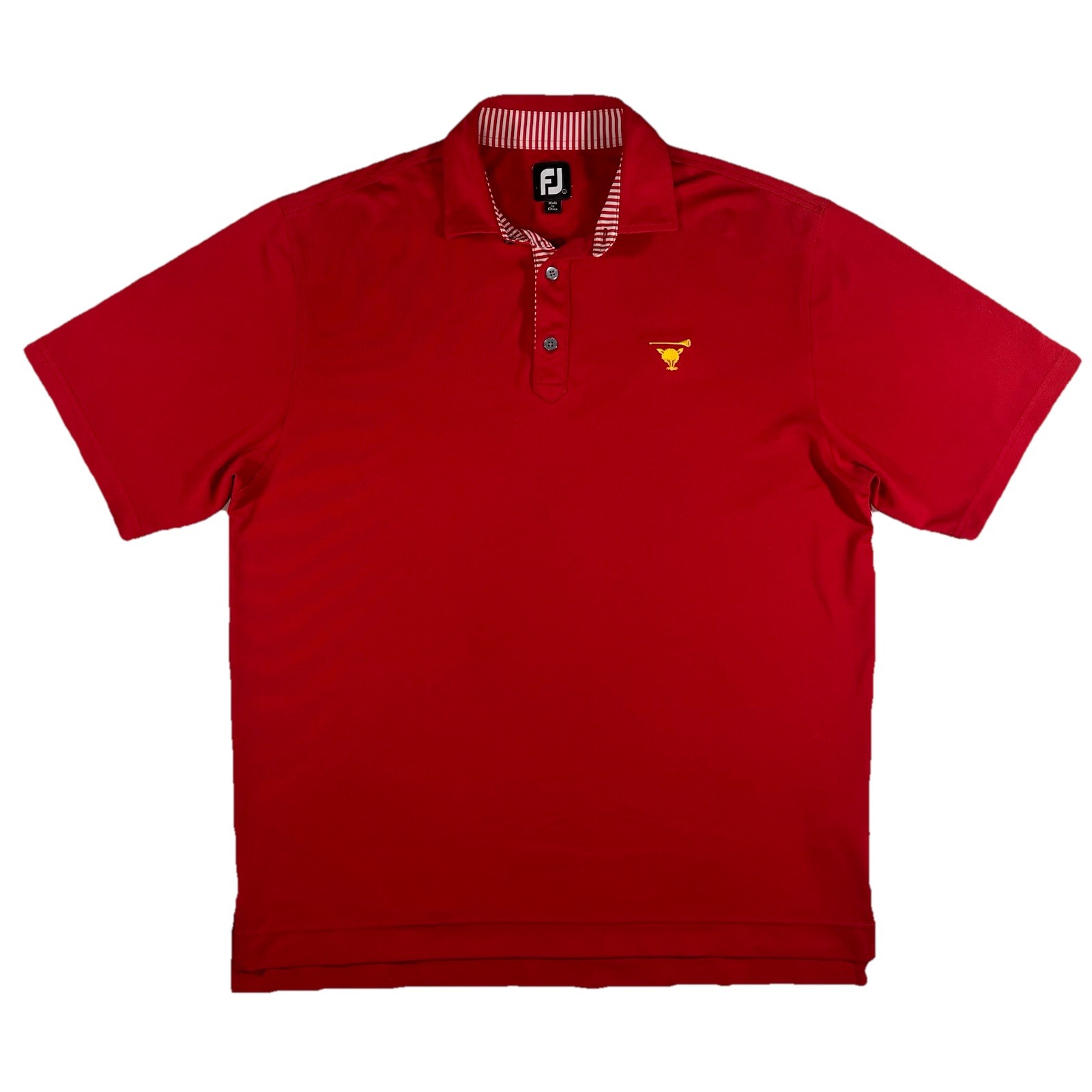Foot Joy Myopia Hunt Club Tech Performance Golf Polo Shirt Red Sz L RARE! EUC