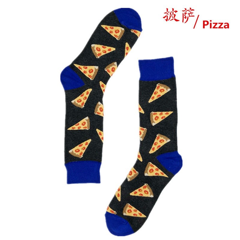 200N couple long tube socks Jacquard creative pattern Harajuku flower cotton