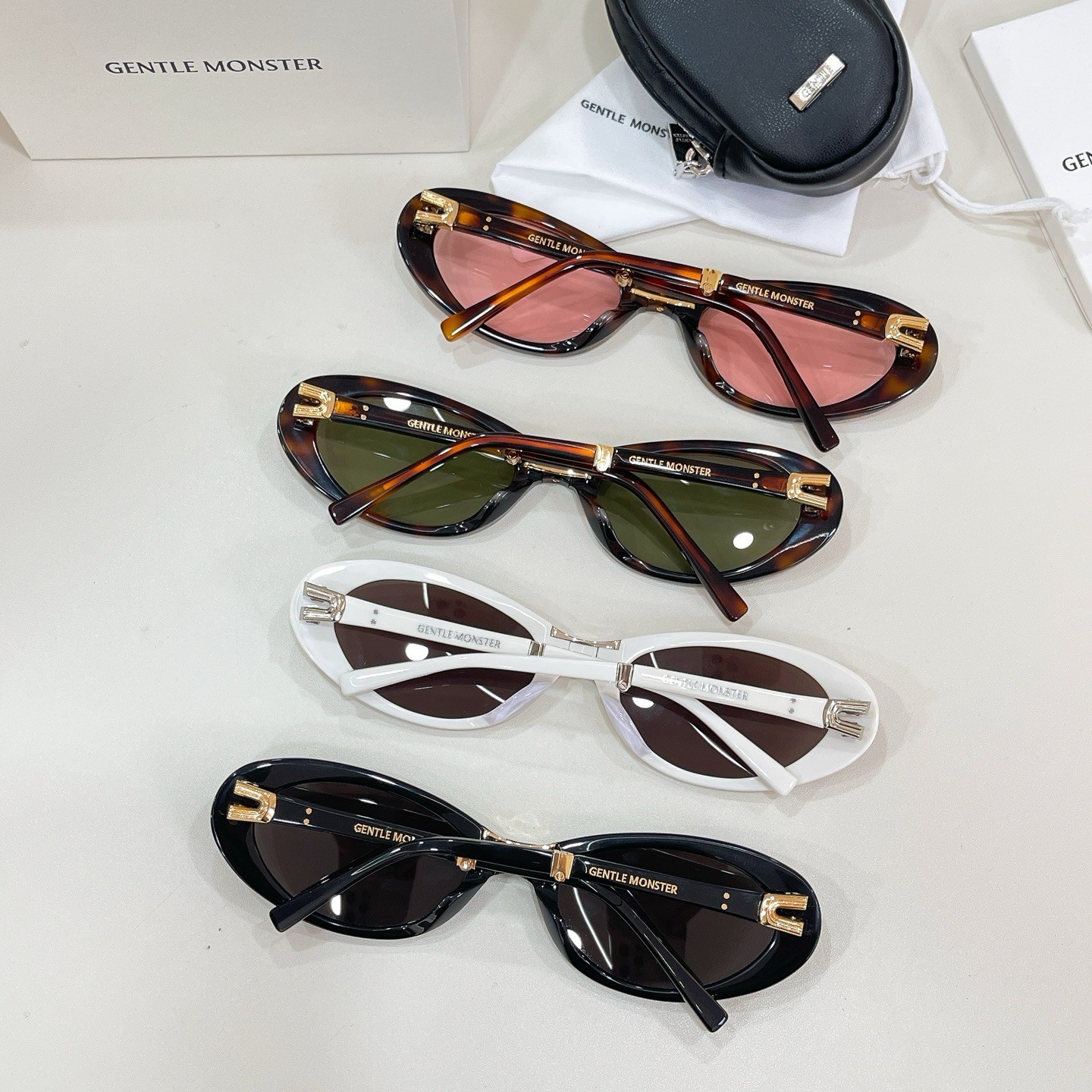 GENTLE MONSTER LOLANG Havana Pink 55口21-132 Sunglasses New w/ Case