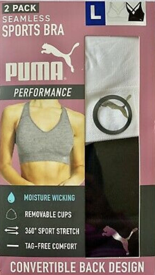 Puma Performance Ladies’ Seamless Sports Bra 2 Pack – K11