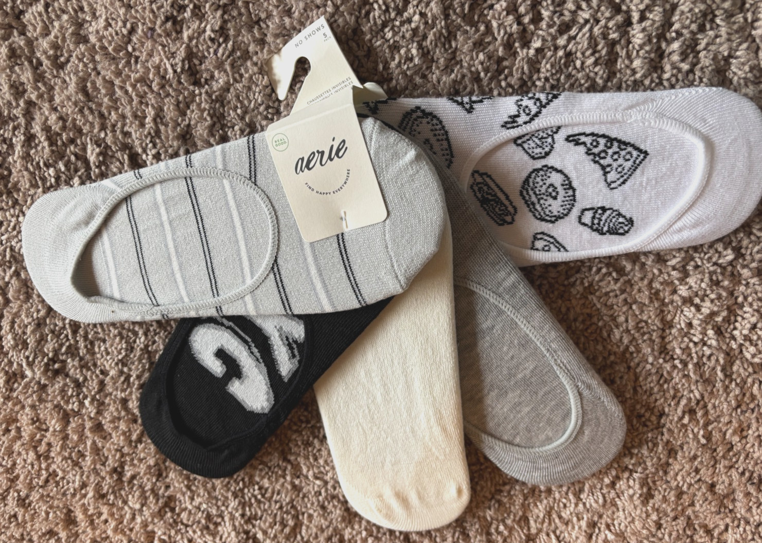 Aerie No Show Socks Lot 5 Pack Womens S