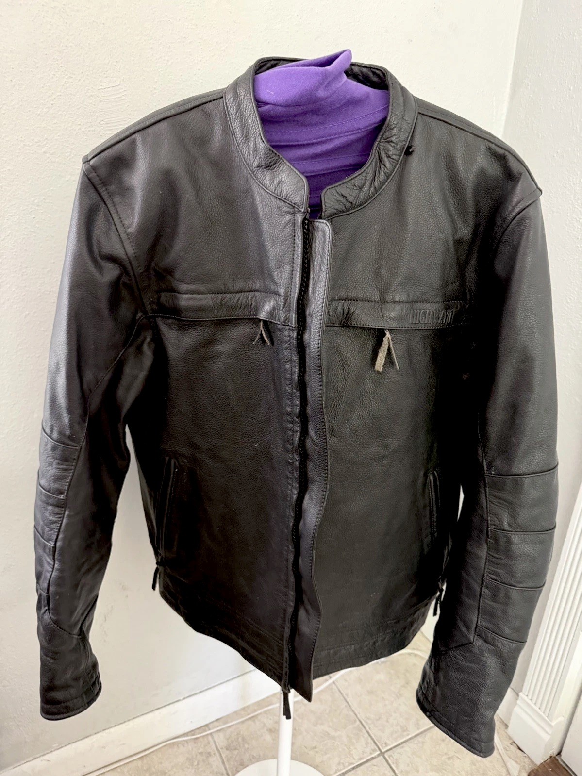 Vintage German Highway 1 Buffalo Leather Motorcycle Jacket Men’s US 44 / EU 54