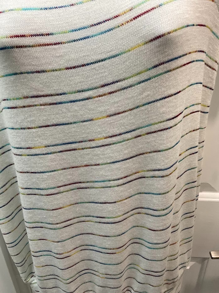 NWT Torrid Hacci Knit Top Size 00 M 10 Off Shoulder Rainbow Stripe Raglan Tee