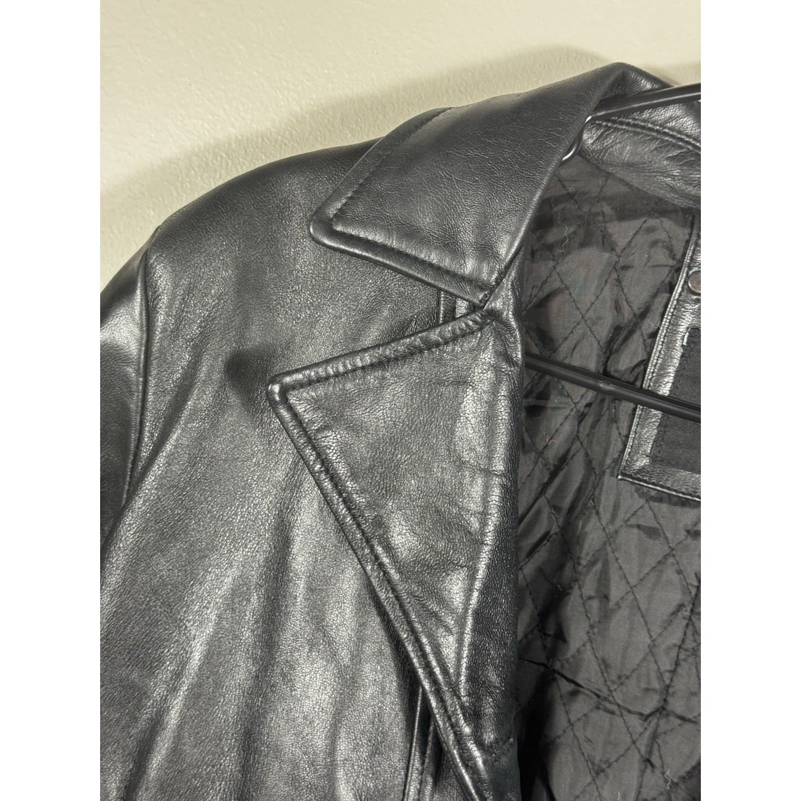 Vtg Superior NY Collection Black Leather Jacket Women’s L Quilted Lining USA