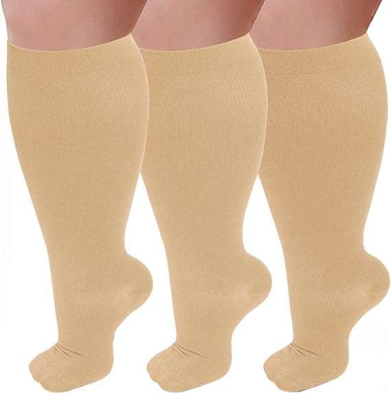 Plus Size Compression Socks 20-30 mmHg for Men Women Medical Stockings S-4XL NEW