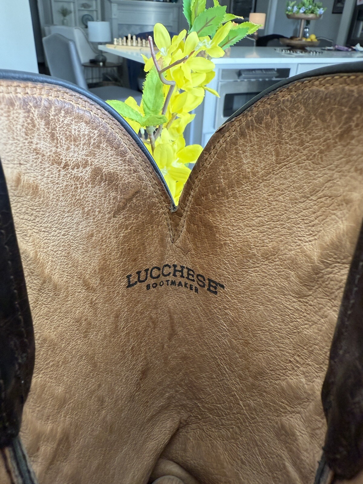 Lucchese Cowboy Boots 9EE Oil Tan Dk Brn ✅r👢1st