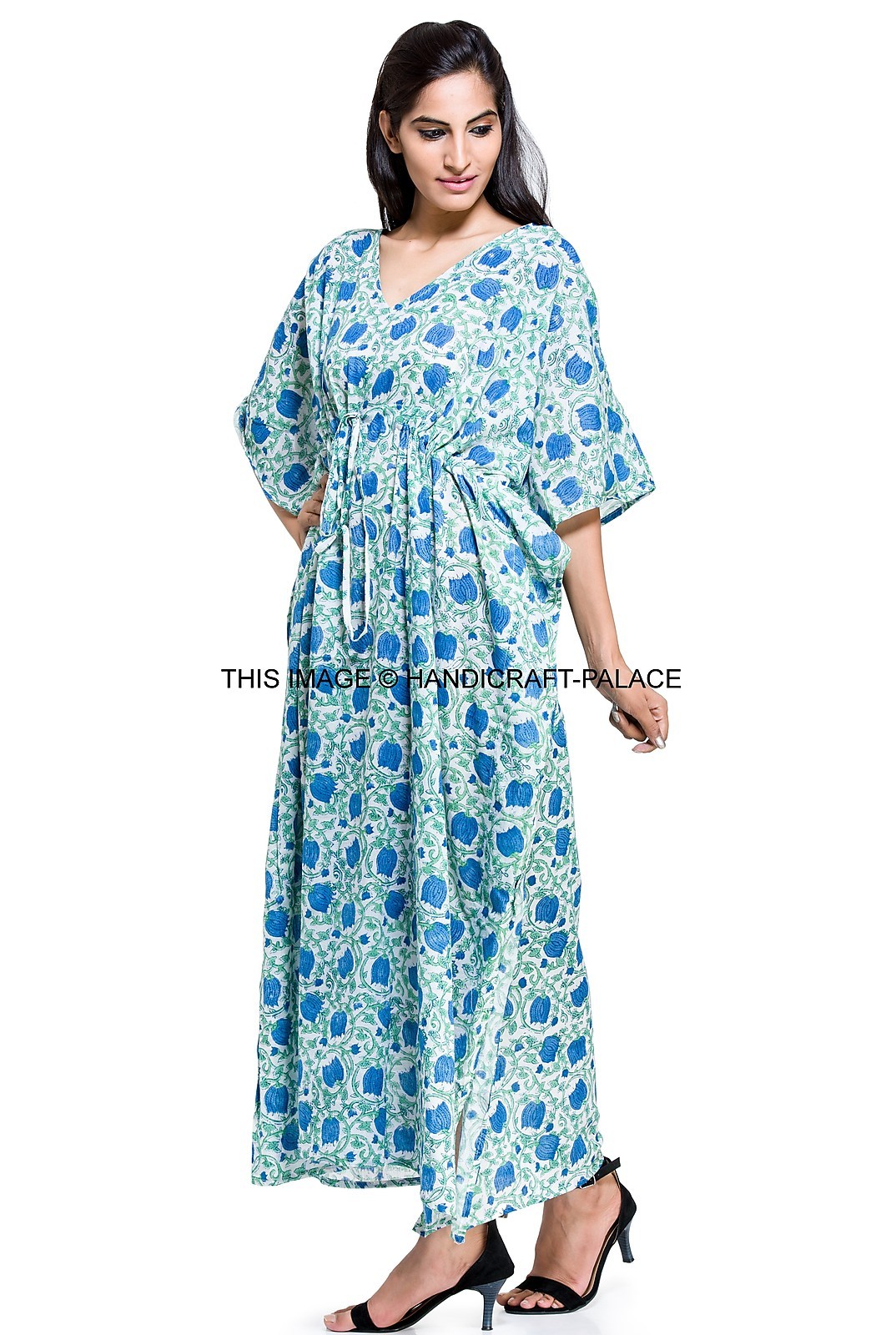10 Pcs Wholesale Lot of Kaftan Women Kaftan Dress Indigo Blue Beach Long Caftan