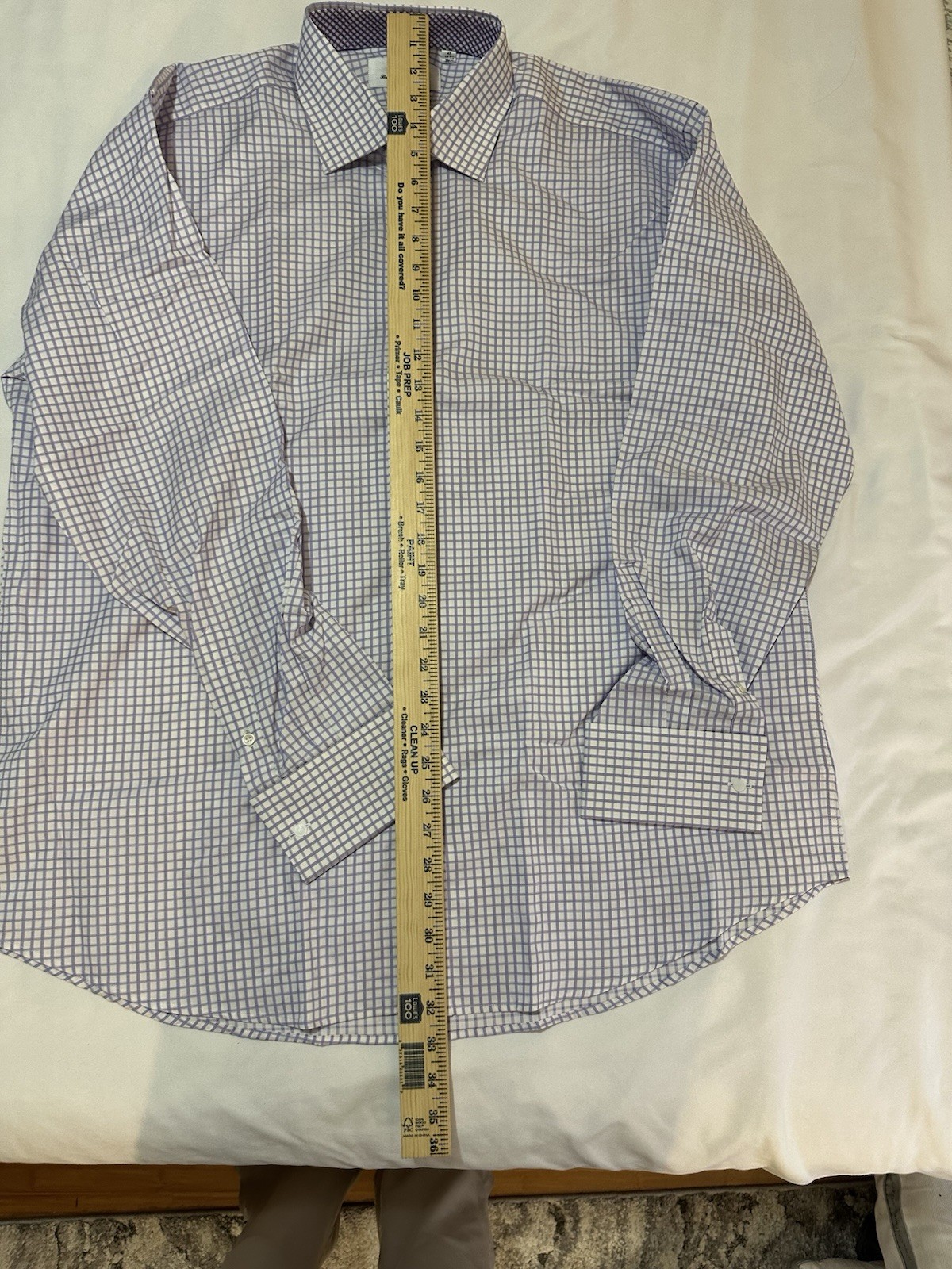 NWOTs Business to Business Men’s Purple/White Check Long Sleeve Shirt Extra XL