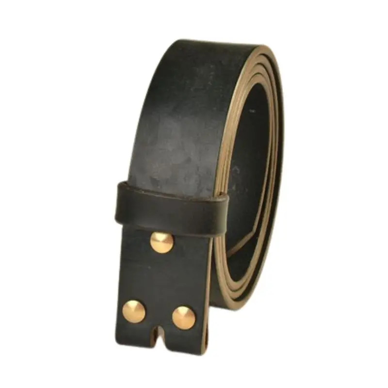 Horsehide Leather Strap Full Grain No Buckle Mens Casual Belt 3.8cm Width