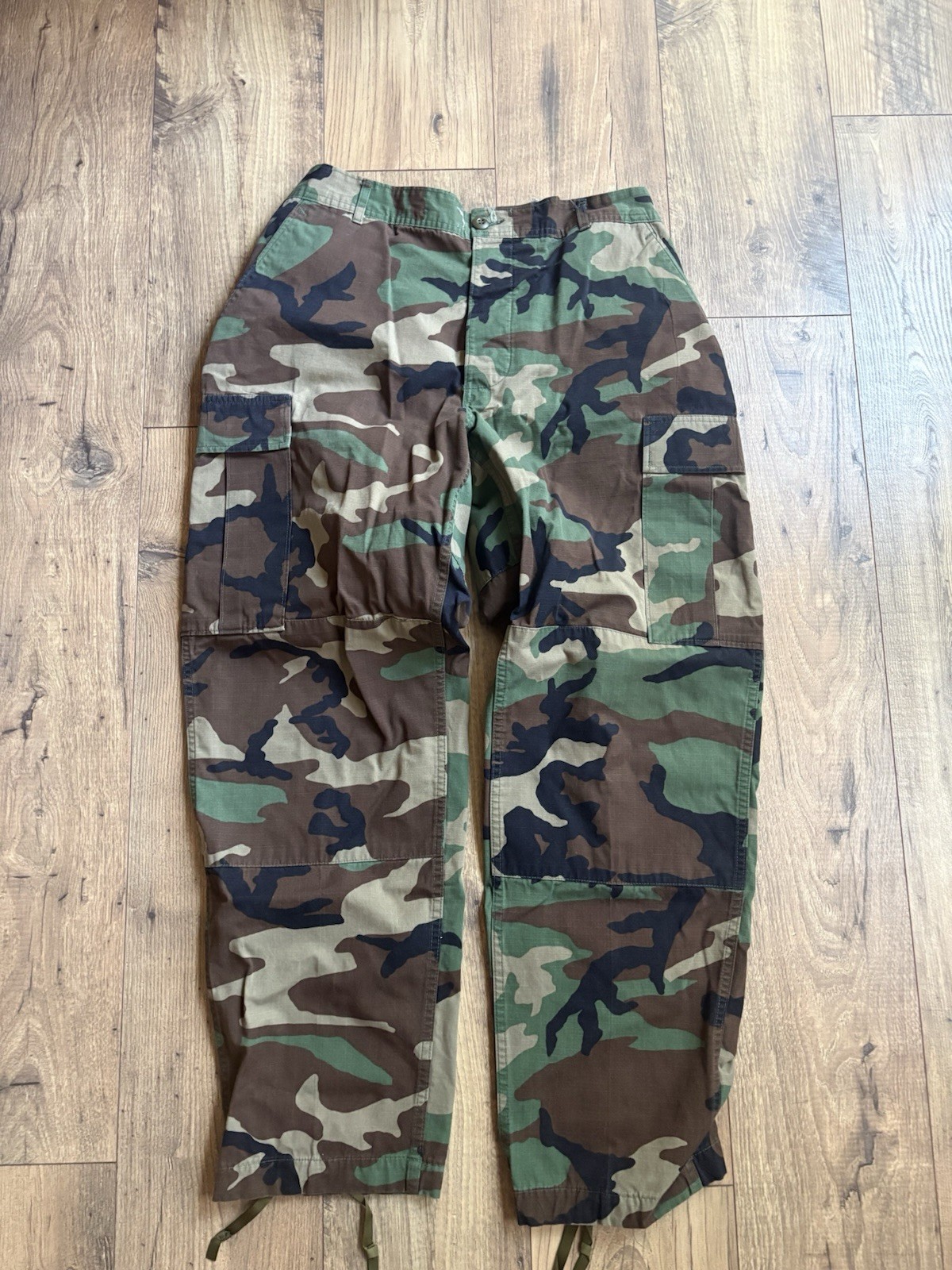 Vintage 90s Woodland Camo Military BDU Trousers