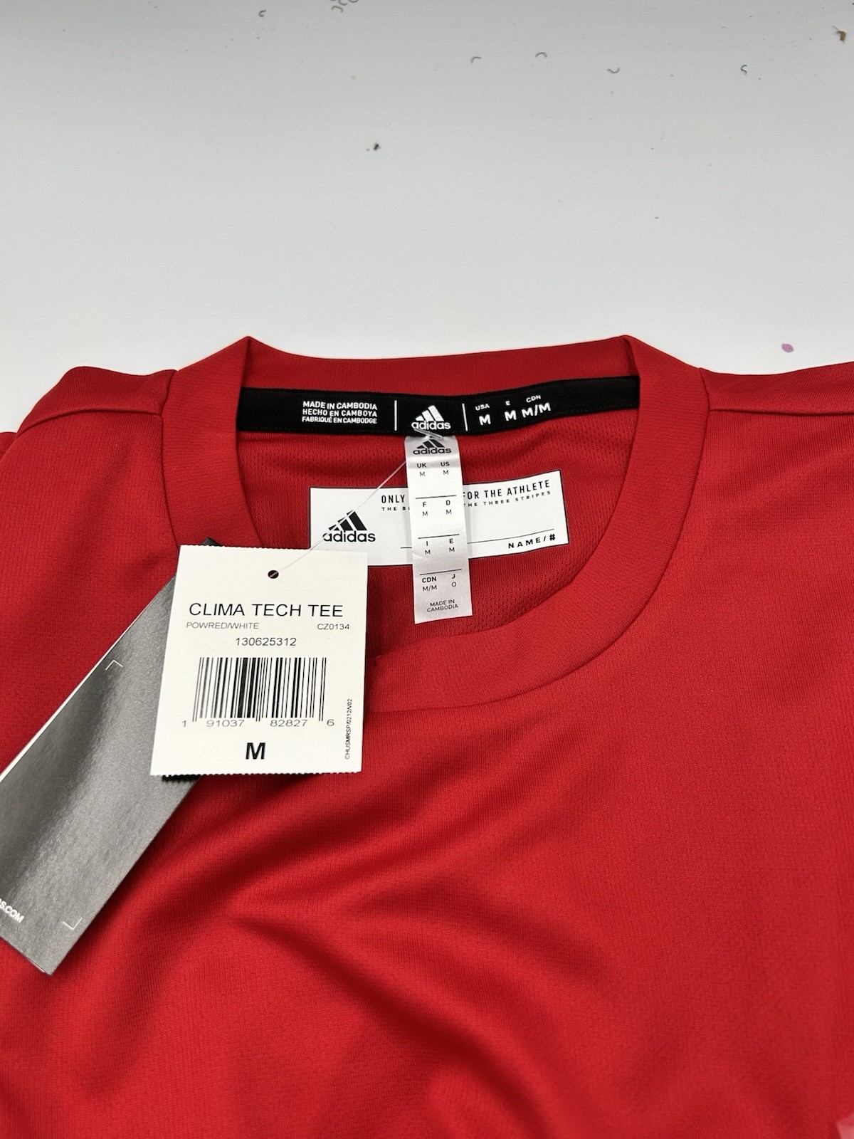 Adidas Clima Tech Tee CZ0134 Red 100% Polyester Men’s Size Medium NWT