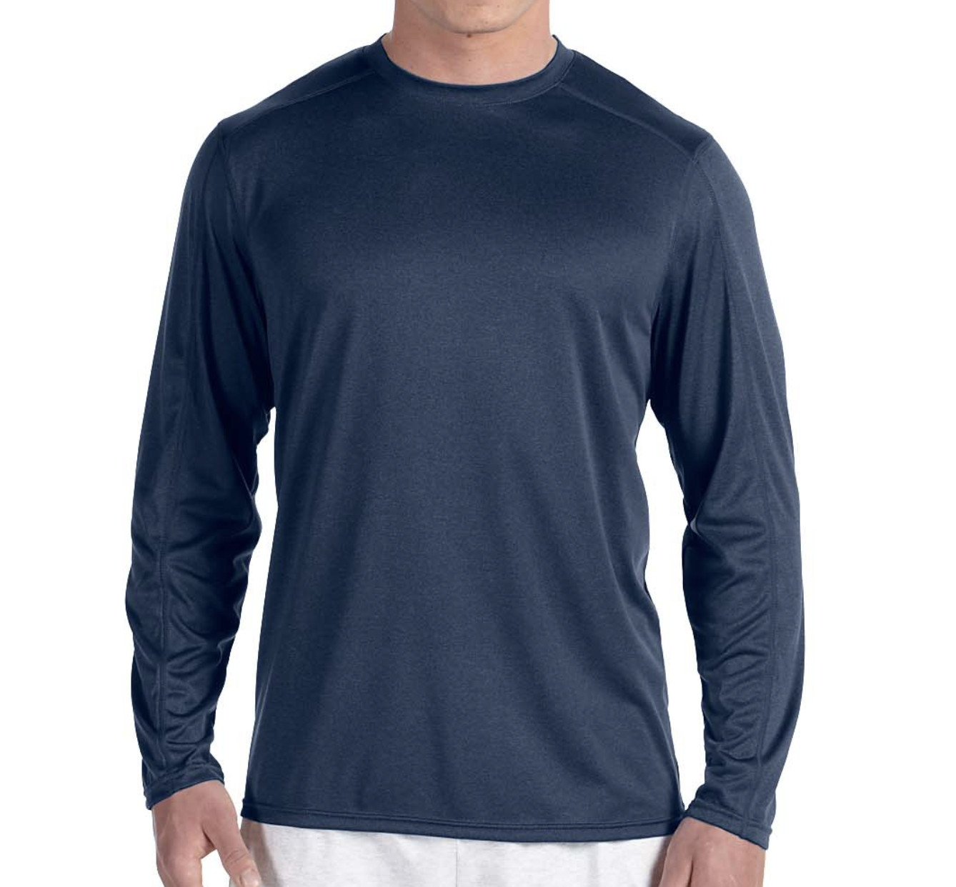 CHAMPION Mens Vapor PowerTrain Long Sleeve Training Shirt | Navy Blue | CV26