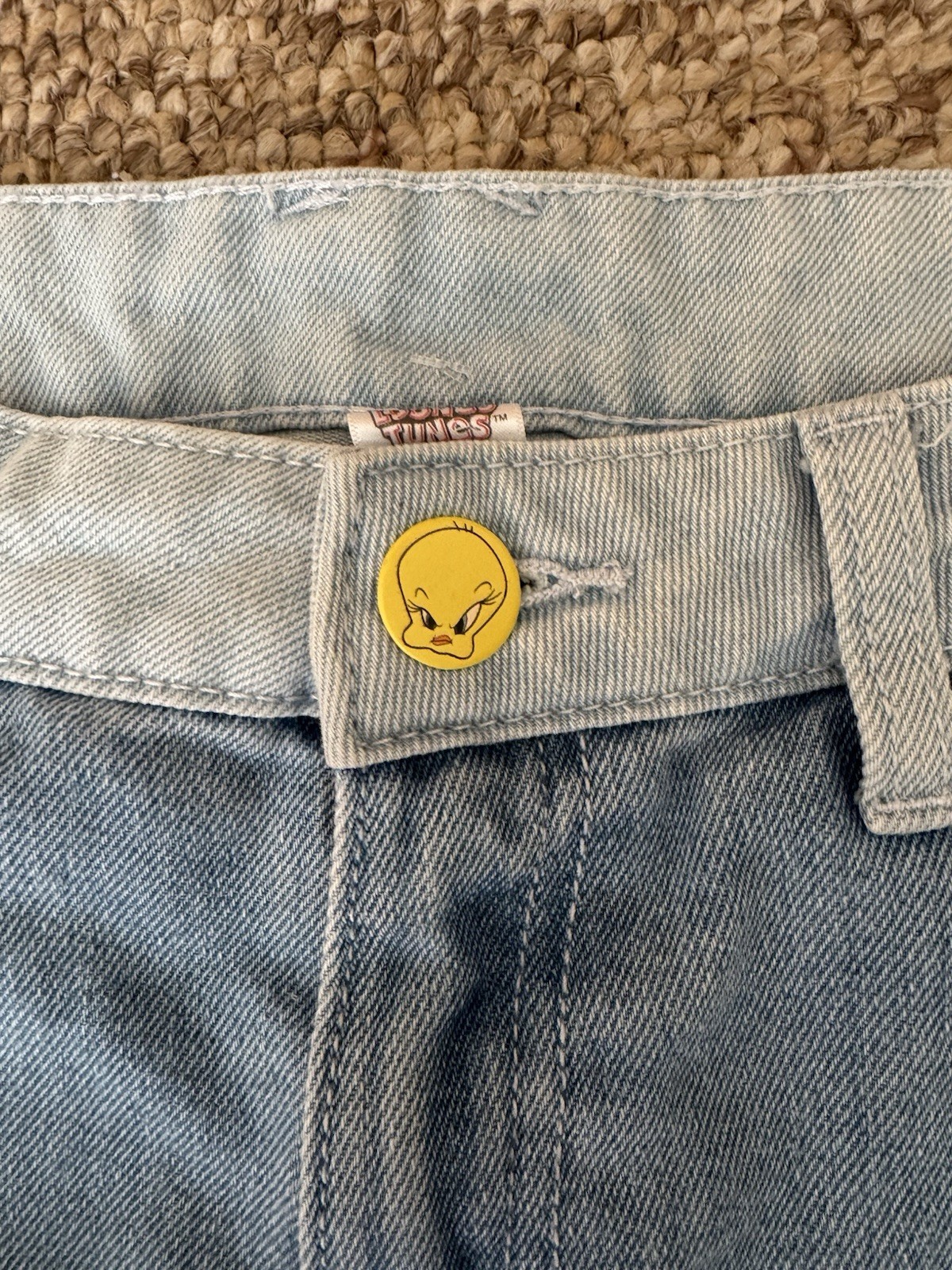 Justice Looney Tunes Y2K Girls Cargo Jeans Size 18 Tweety Bugs Bunny (Women 2)