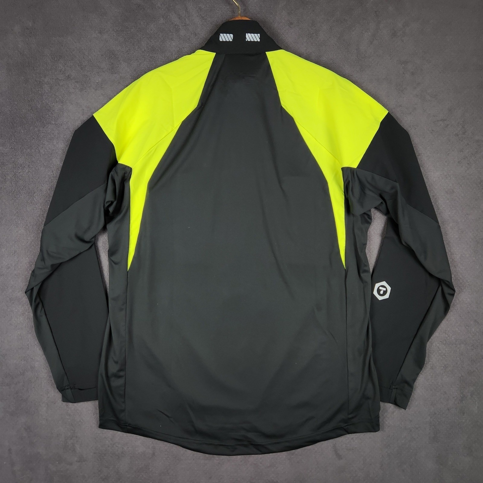 Truewerk Moto Jersey 1/4 Zip Mens Large Black Hi-Vis Yellow Reflective NEW