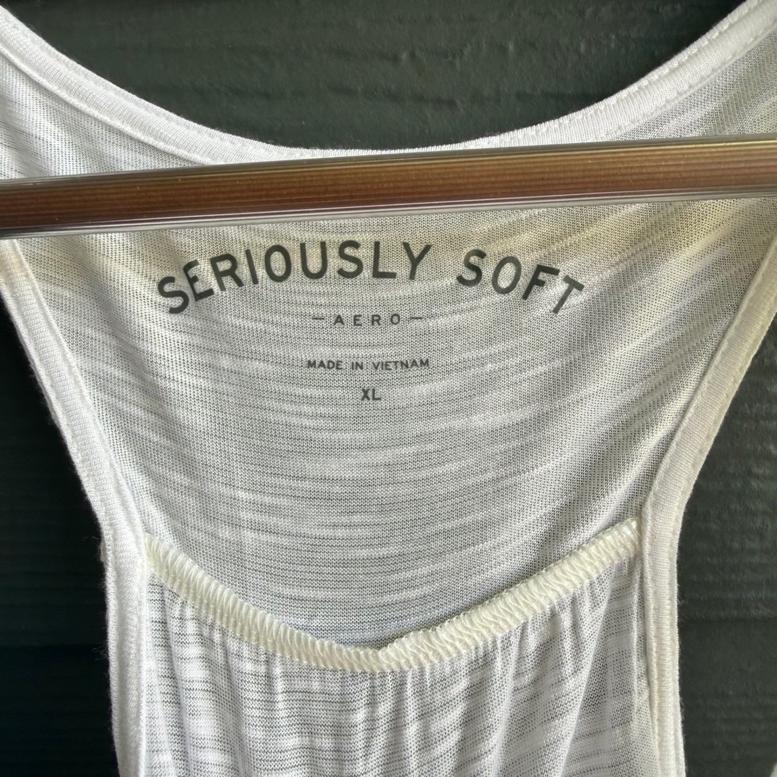 AEROPOSTALE Soft & Sexy Rayon Crochet Trim Racerback Tank Top XL White