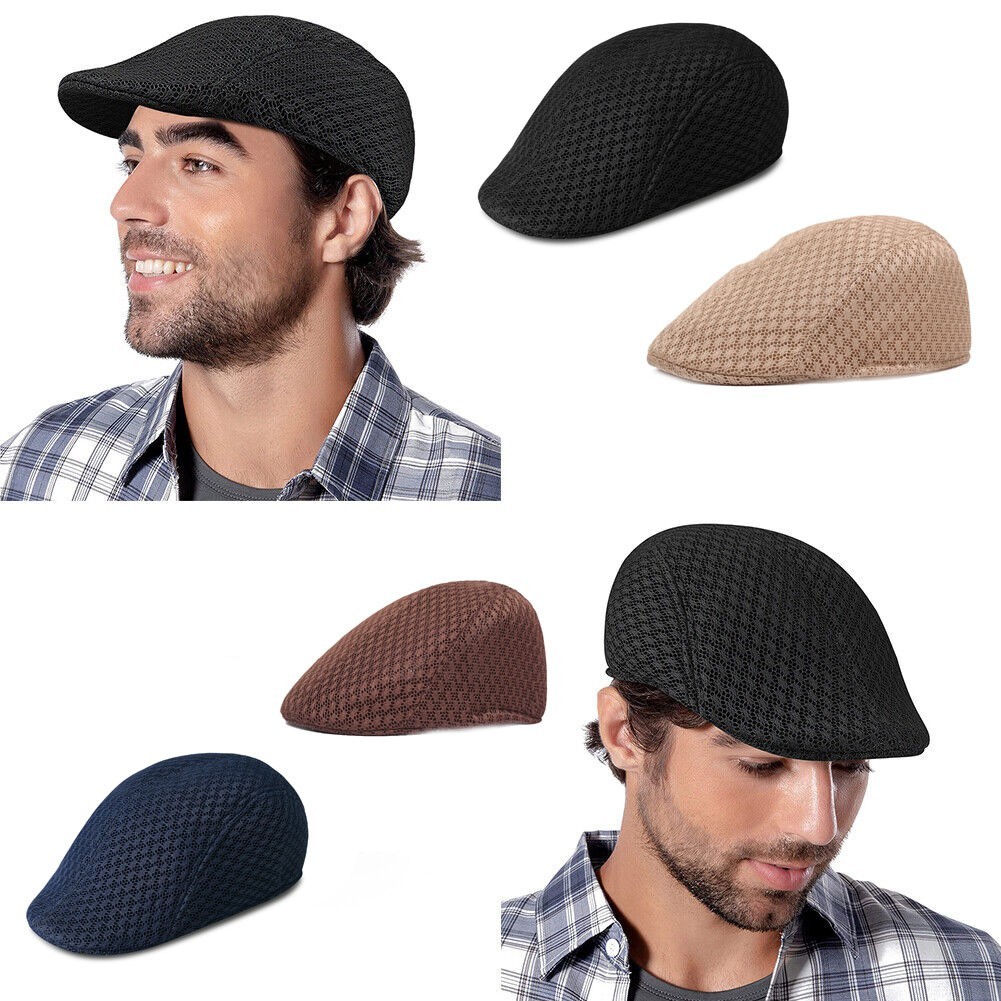 Herringbone Ivy Hat Breathable Mesh Gatsby Cap Golf Driving Flat Cabbie Newsboy