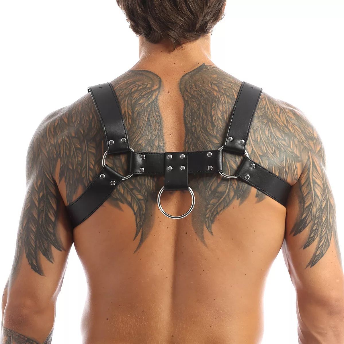 Adjustable PU Leather Body Chest Harness Belt Shoulder Elastic Buckle Strap Men