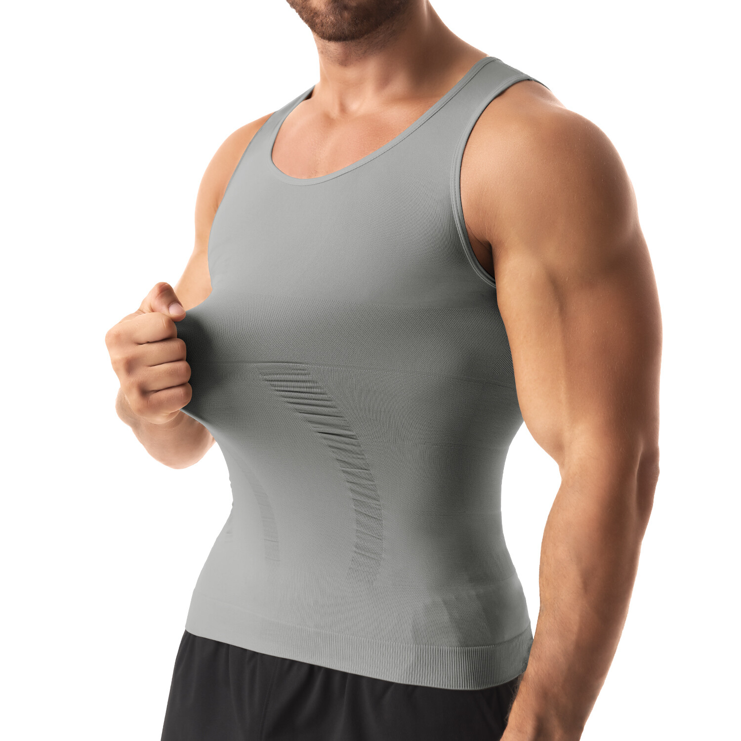 2/1PCS Mens Body Shaper Slimming Tummy Vest Compression Shirt Tank Top Shapewear