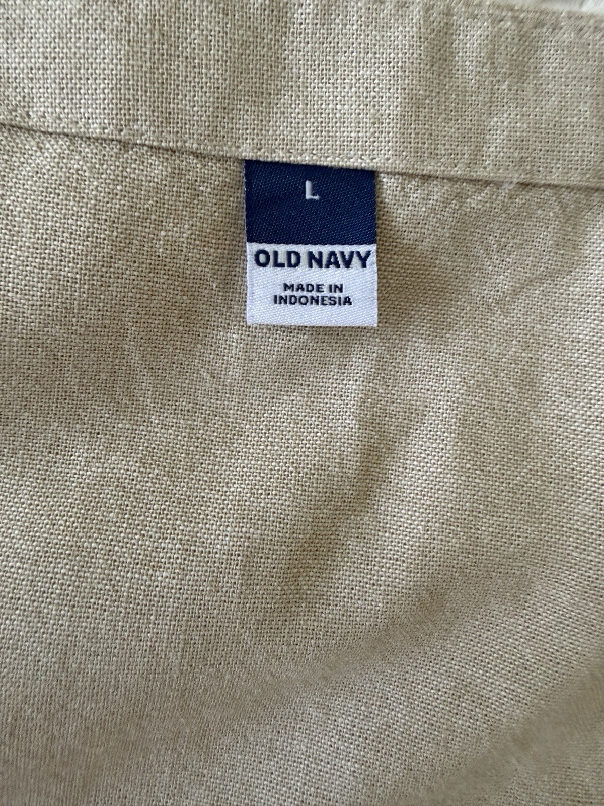 Old Navy Linen Blend Square Neck Tank Top Natural Beige Large