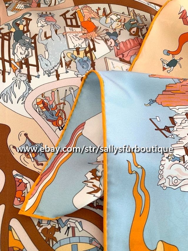 Sallys Heavy 18 Momme Twill Silk Wrap Scarf Horse Print Double Face Shawl 35″