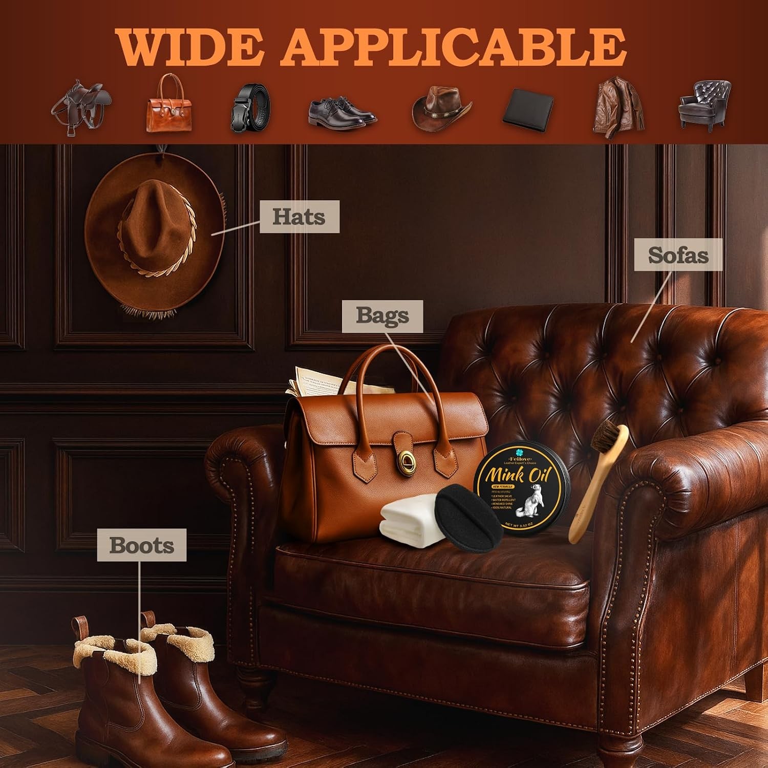 4 in 1 Waterproof Mink Oil Leather Conditioner Cleaner Treatment Spray 3.52 oz