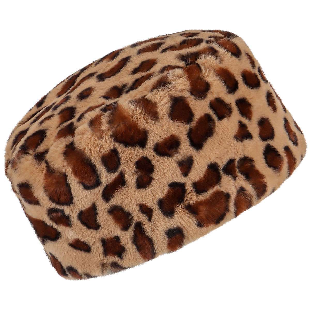 Ladies Winter Russian Faux Fur Cap Women Warm Thick Fluffy Plush Flat Top Hat US