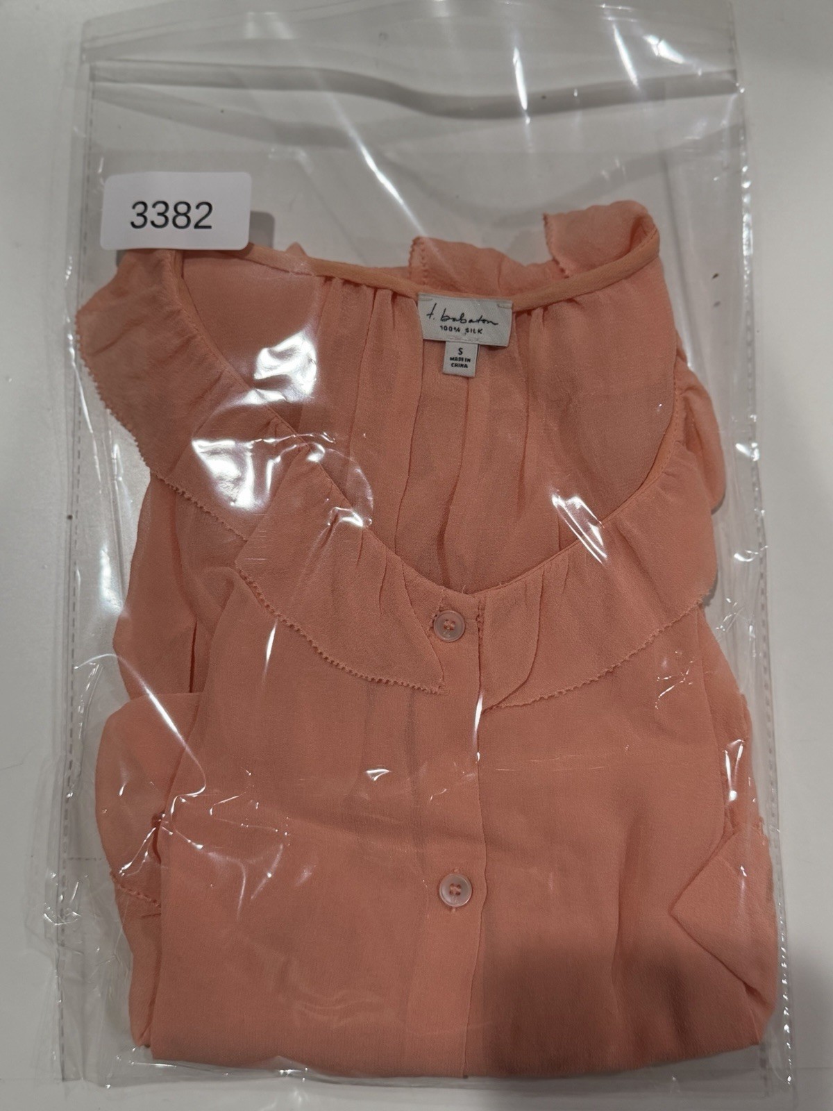 Babaton Aritzia 100% Silk Chiffon Ruffled Top Shirt V-Neck Sleeveless Pink Sz S