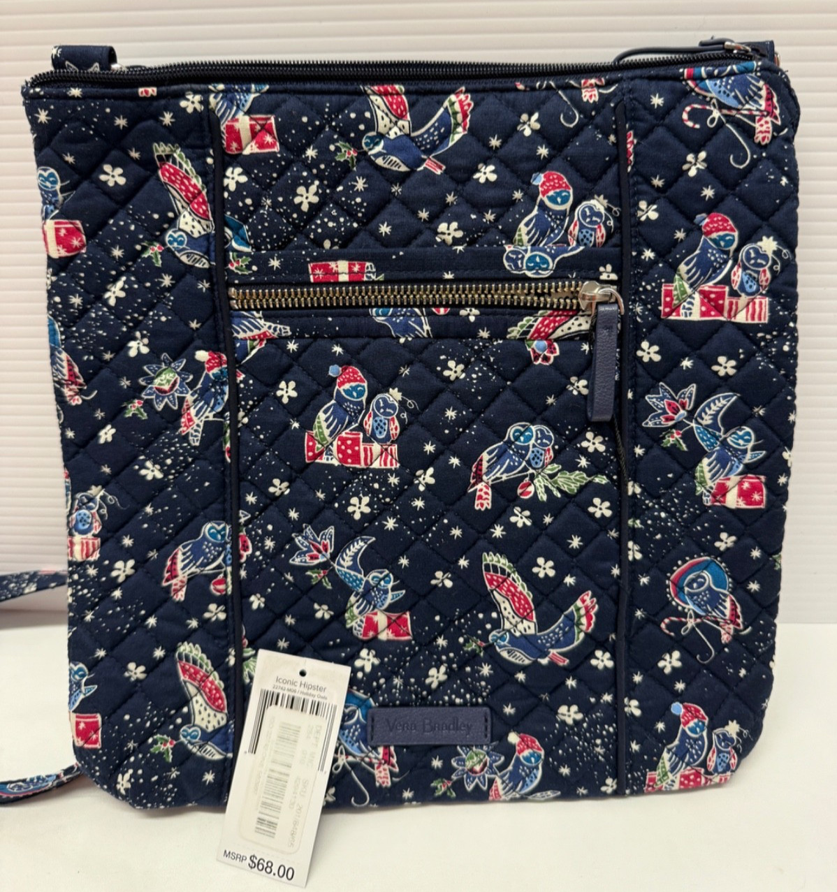 Vera Bradley Holiday Owls Navy Hipster Crossbody Purse Retired New NWT MSRP $68