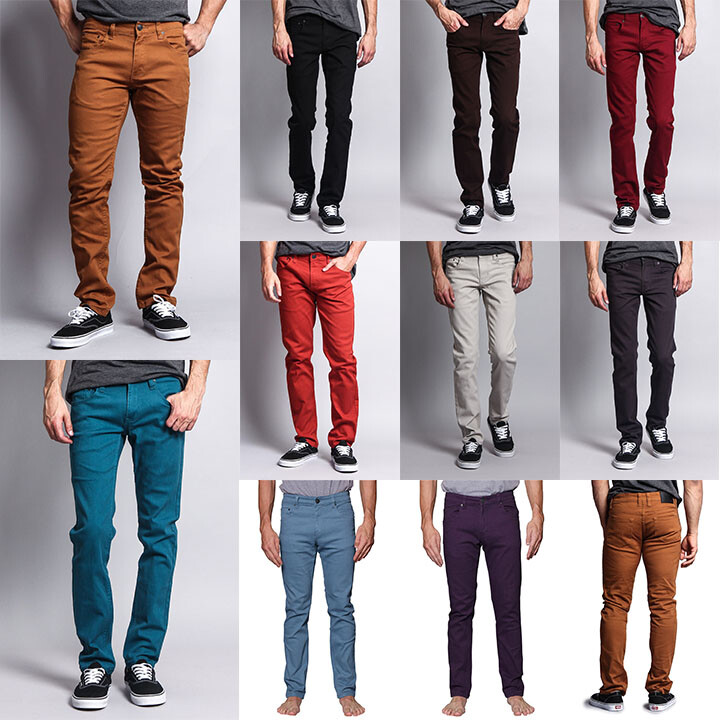 Victorious Men’s Spandex Color Skinny Jeans Stretch Colored Pants DL937-PART-1