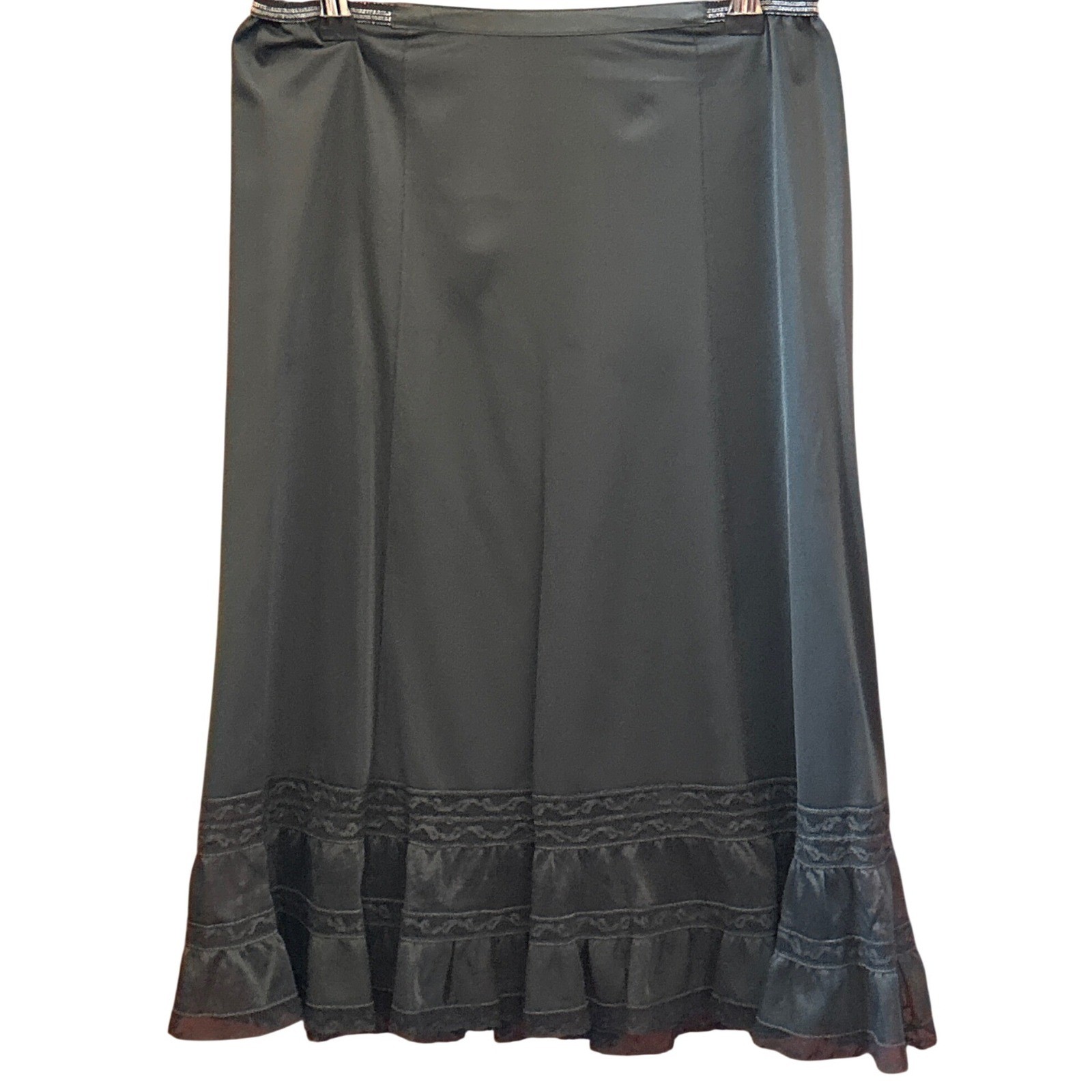 Vintage Whimsigoth Half Slip Skirt Lace Ruffle Tiered Coquette Gothic Victorian