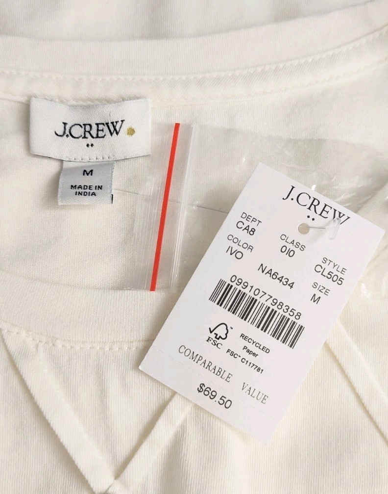 J. Crew Jewel-embellished tee Women’s Size Medium Short Sleeve T-shirt CL505