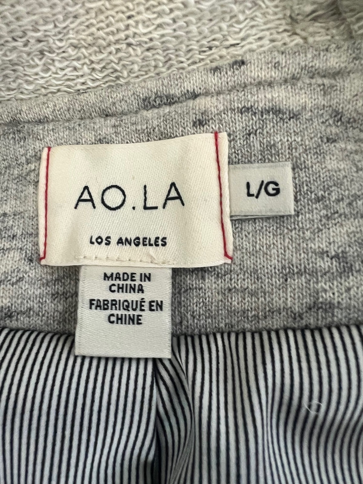 AO.LA by Alice + Olivia Lamb Leather Gray Biker Jacket w/Hood L/G-Moderate Use